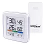 Bezprzewodowa stacja pogodowa GreenBlue GB169 — temperatura i wilgotność wewnątrz/na zewnątrz, zegar, alarm, zasięg do 60 m, wybór °C/°F