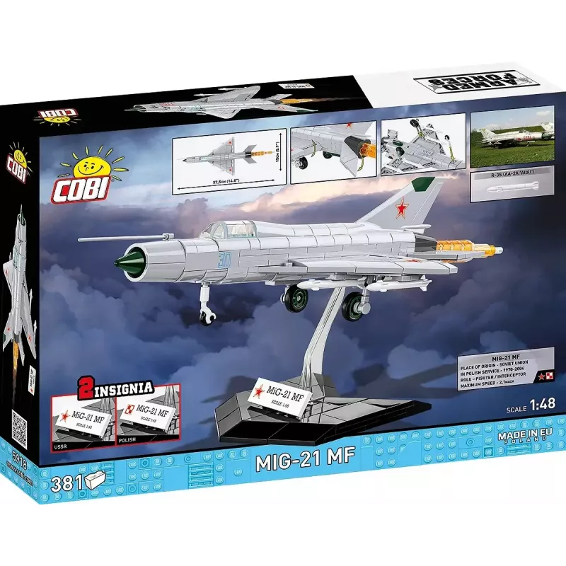 Klocki konstrukcyjne Cobi Mig-21 MF 381 klocków zestaw — model zabawki do złożenia