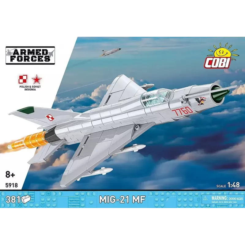 Klocki konstrukcyjne Cobi Mig-21 MF 381 klocków zestaw — model zabawki do złożenia
