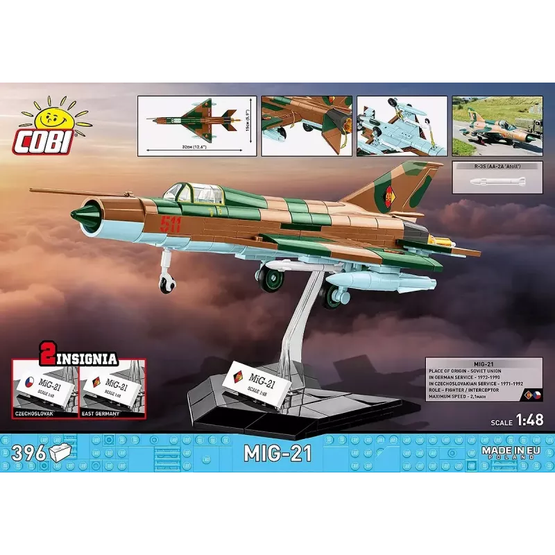 Zestaw modelarski Cobi MiG-21 396 elementów – zestaw konstrukcyjny Cobi Blocks