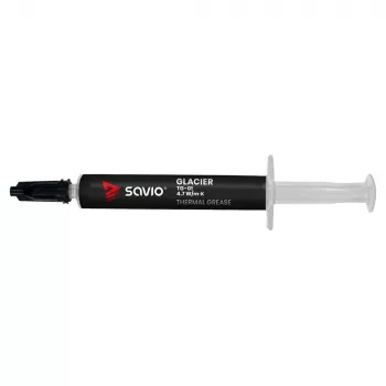 Pasta termoprzewodząca SAVIO TG-01 2G — przewodność cieplna 4,7 W/m·K, 2 ml, szary/czarny