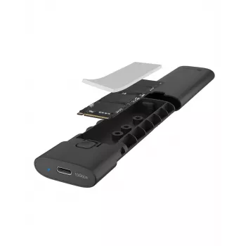 ICY BOX obudowa M.2 NVMe z USB 3.2 Gen 2 Type-C, obudowa SSD, M.2, PCI Express, 10 Gbit/s, Hot-swap, Czarny