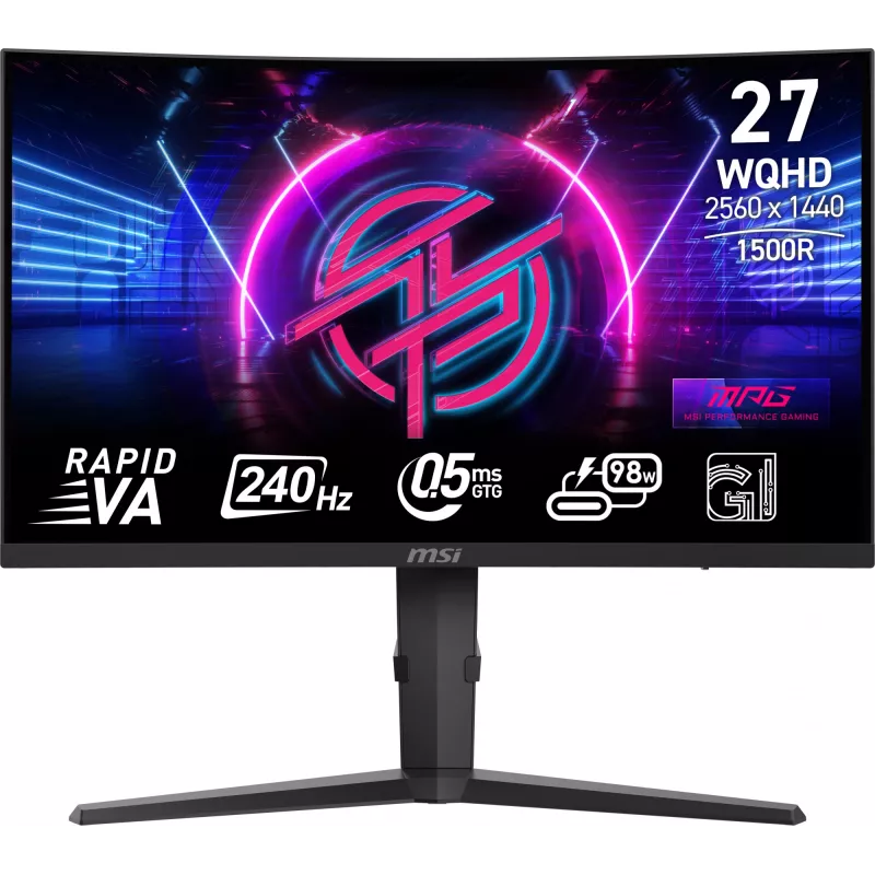 MSI MPG 275CQRXF monitor komputerowy 68,6 cm (27 cali) 2560 x 1440 pikseli Wide Quad HD Czarny