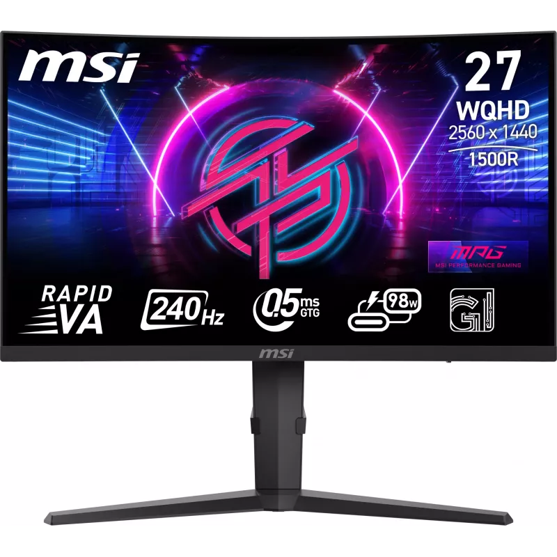 MSI MPG 275CQRXF monitor komputerowy 68,6 cm (27 cali) 2560 x 1440 pikseli Wide Quad HD Czarny