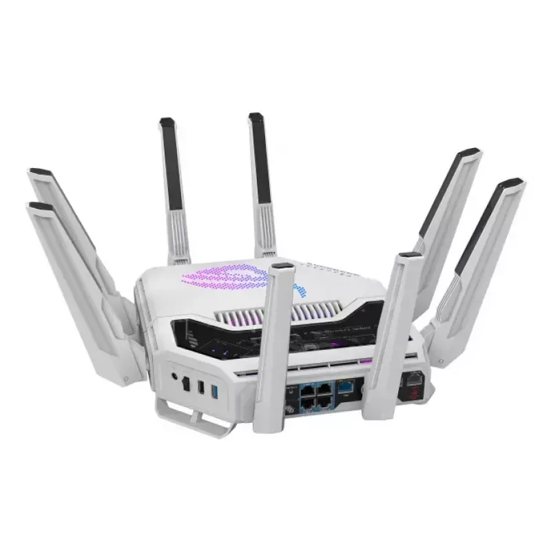 ASUS ROG Rapture GT-BE19000AI router bezprzewodowy 10 Gigabit Ethernet Trójzakresowy (2,4 GHz / 5 GHz / 6 GHz) Biały