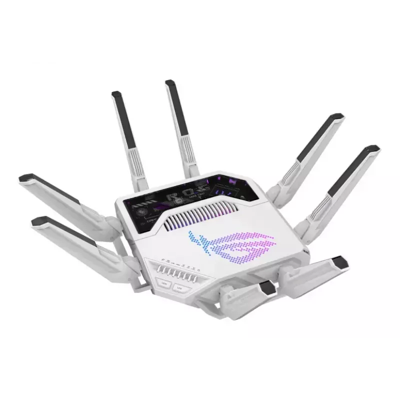 ASUS ROG Rapture GT-BE19000AI router bezprzewodowy 10 Gigabit Ethernet Trójzakresowy (2,4 GHz / 5 GHz / 6 GHz) Biały
