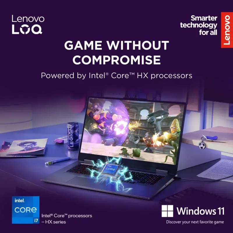Laptop Lenovo LOQ 17IRX10 17,3 cala FHD IPS i7-13650HX 16GB DDR5 1TB SSD NVIDIA GeForce RTX 5060 8GB Windows 11 Home Luna Grey
