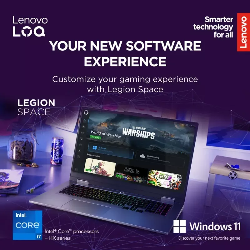 Laptop Lenovo LOQ 17IRX10 17,3 cala FHD IPS i7-13650HX 16GB DDR5 1TB SSD NVIDIA GeForce RTX 5060 8GB Windows 11 Home Luna Grey