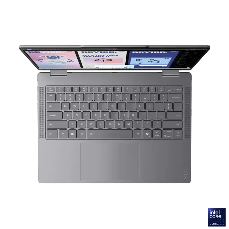 Lenovo Yoga 7 2-in-1 14ILL10 | Luna Grey | 14 cali | OLED | Ekran dotykowy | WUXGA | 1920 x 1200 pikseli | Intel Core Ultra 7 | 256V | 16 GB | Wlutowana LPDDR5x | Pojemność dysku SSD 512 GB | Intel Arc Graphics 140V | Windows 11 Home | 802.11be | Wersja Bluetooth 5.4 | Język klawiatury angielski | Podświetlana klawiatura | Gwarancja 24 miesiące | Gwarancja na baterię 12 miesięcy