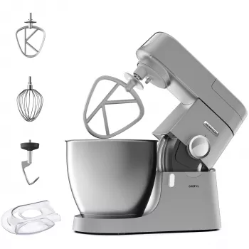 Mikser stojący Kenwood Chef XL KVL4110S — 1200 W, misa 6,7 L ze stali nierdzewnej, obrót planetarny, blender, srebrny