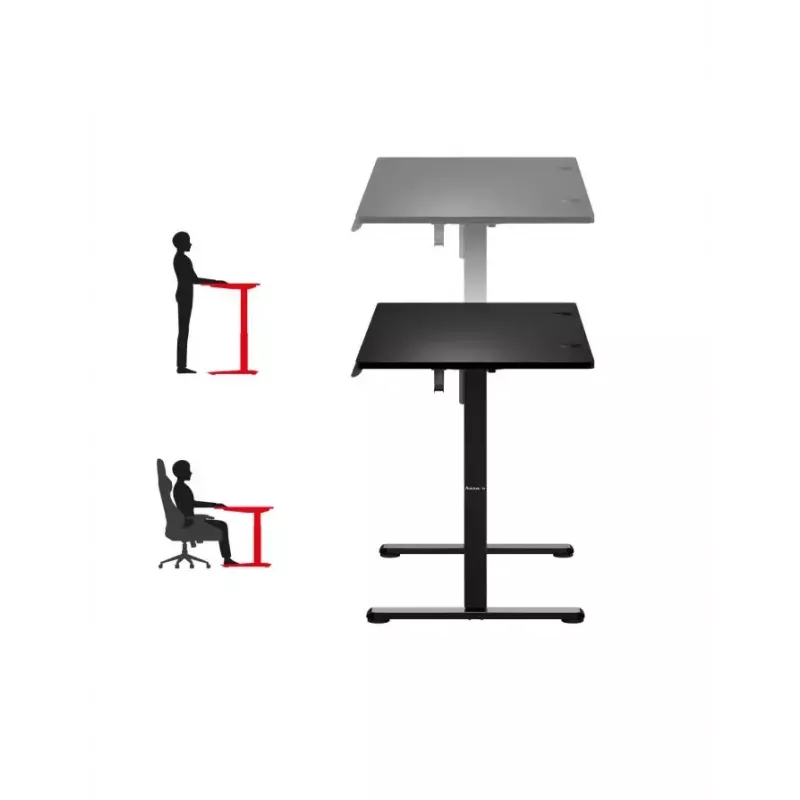 Proste biurko gamingowe Huzaro Hero 8.2 Czarny MDF prostokątny 1200x600 mm, regulacja wysokości 720–1180 mm, obciążenie 80 kg