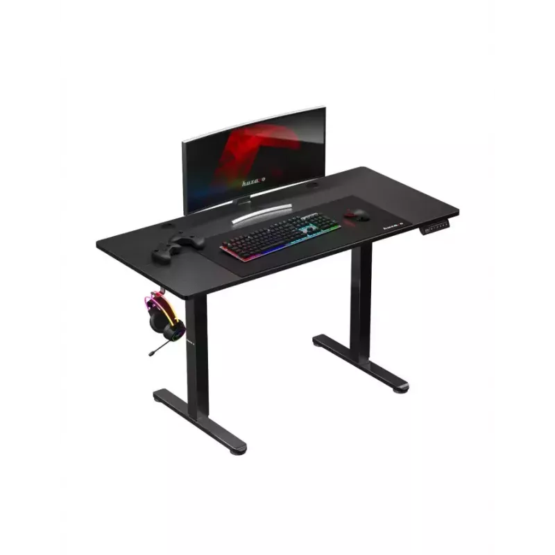 Proste biurko gamingowe Huzaro Hero 8.2 Czarny MDF prostokątny 1200x600 mm, regulacja wysokości 720–1180 mm, obciążenie 80 kg