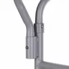 Folding toilet chair ANTAR with armrests, storage box, steel frame, adjustable height 35–50 cm, max load 120 kg, szary