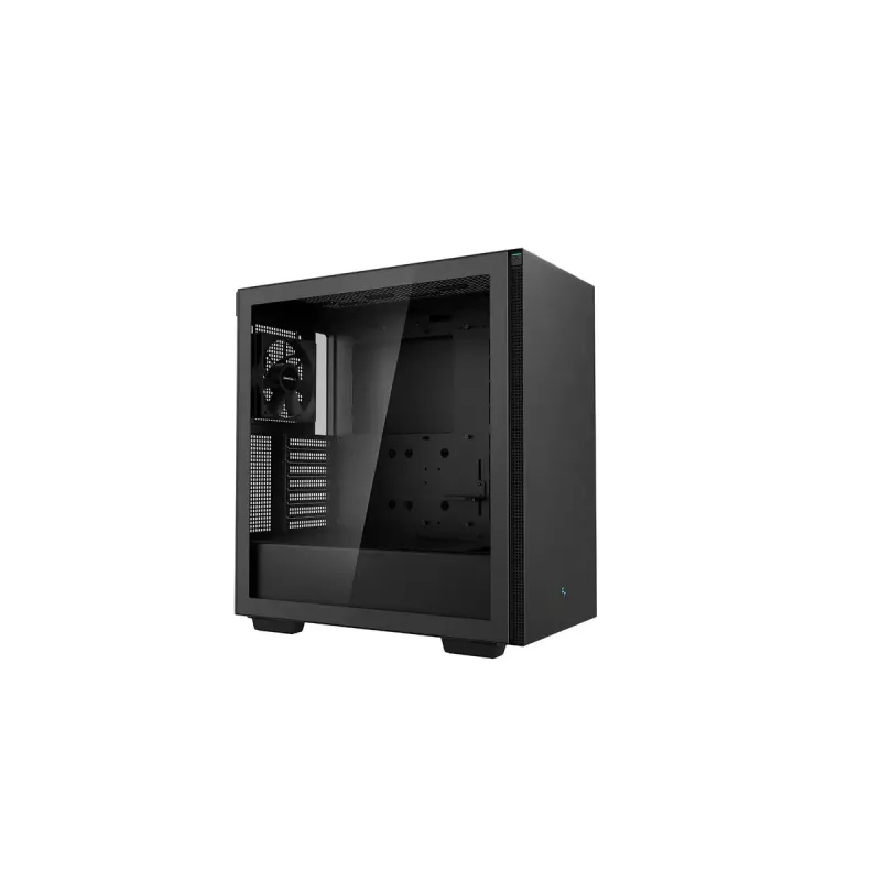 Obudowa PC DeepCool CH510 Midi Tower Czarna — hartowane szkło, microATX/ATX, obsługa chłodnic 360 mm z przodu/na górze, maks. GPU 38 cm, zasilacz na dole, 7 slotów rozszerzeń