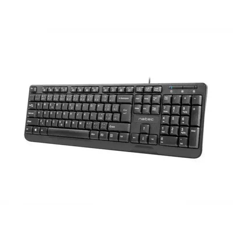 Przewodowa Klawiatura USB NATEC NKL-1151 — Czarna, układ CZ-SK (słowacki), 104 klawisze, przewodowa USB, kabel 1,8 m