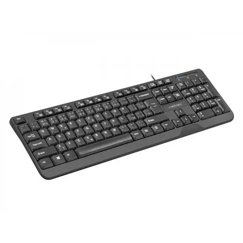 Przewodowa Klawiatura USB NATEC NKL-1151 — Czarna, układ CZ-SK (słowacki), 104 klawisze, przewodowa USB, kabel 1,8 m