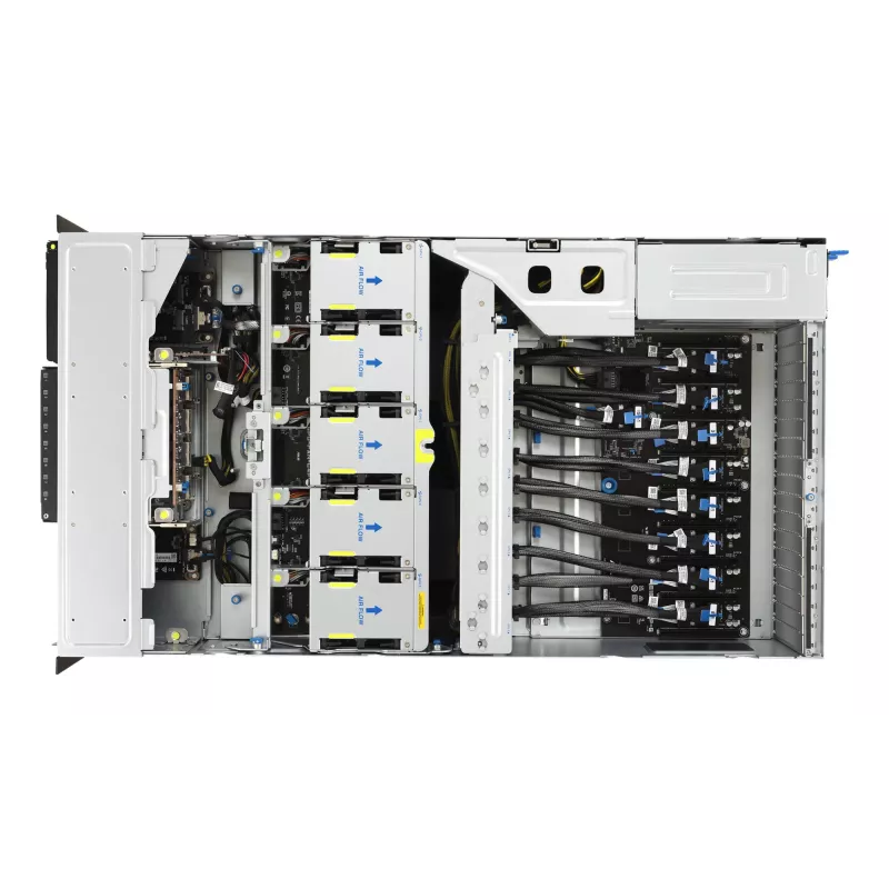Serwer rack ASUS ESC8000A-E13 (4U) Srebrny — LGA 6096, AMD EPYC, DDR5, do 3 TB, 24 DIMM, 2× CPU, zasilacz 3200 W