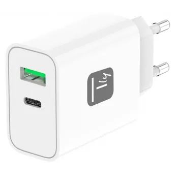 Techly IPW-USB-30WACG ładowarka do urządzeń mobilnych Uniwersalna Biały AC Szybkie ładowanie Wewnętrzna