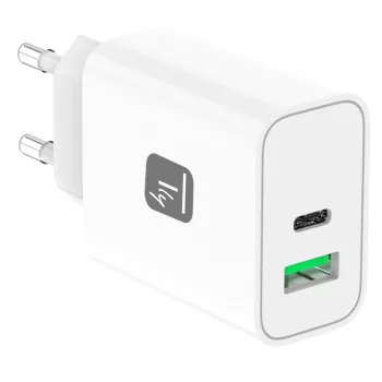 Techly IPW-USB-30WACG ładowarka do urządzeń mobilnych Uniwersalna Biały AC Szybkie ładowanie Wewnętrzna