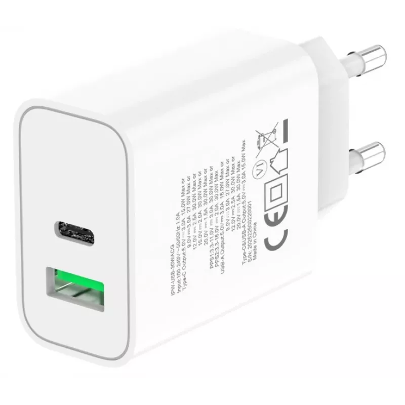 Techly IPW-USB-30WACG ładowarka do urządzeń mobilnych Uniwersalna Biały AC Szybkie ładowanie Wewnętrzna