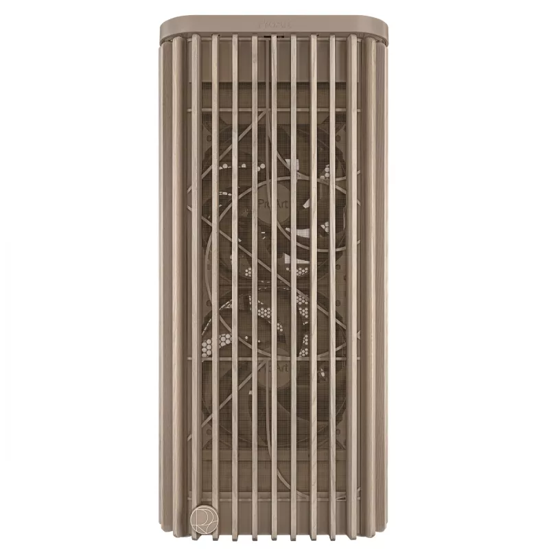 Obudowa PC ASUS ProArt PA401 Wood Edition Beige — mid-tower, przedni panel metalowy