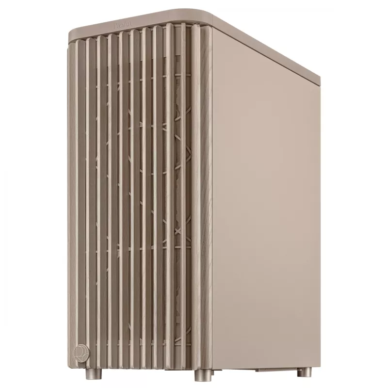 Obudowa PC ASUS ProArt PA401 Wood Edition Beige — mid-tower, przedni panel metalowy