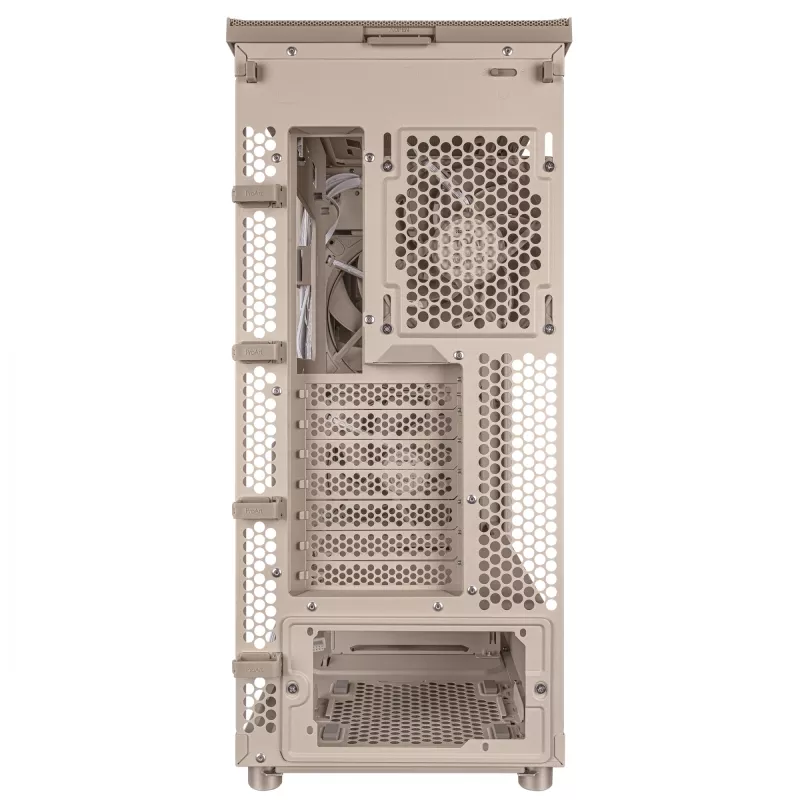 Obudowa PC ASUS ProArt PA401 Wood Edition Beige — mid-tower, przedni panel metalowy