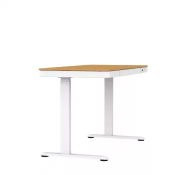 Biurko elektryczne z regulacją wysokości ActiveJet ET119W-C 140x70 cm — 1 silnik, wysokość 725–1225 mm, biały/dąb
