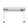 Biurko elektryczne z regulacją wysokości ActiveJet ET119W-C 140x70 cm — 1 silnik, wysokość 725–1225 mm, biały/dąb