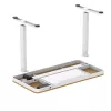 Biurko elektryczne z regulacją wysokości ActiveJet ET119W-C 140x70 cm — 1 silnik, wysokość 725–1225 mm, biały/dąb