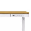 Biurko elektryczne z regulacją wysokości ActiveJet ET119W-C 140x70 cm — 1 silnik, wysokość 725–1225 mm, biały/dąb