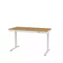 Biurko elektryczne z regulacją wysokości ActiveJet ET119W-C 140x70 cm — 1 silnik, wysokość 725–1225 mm, biały/dąb