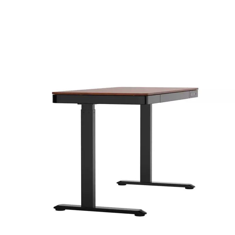 Biurko ActiveJet ET119W-C elektryczne biurko z regulacją wysokości 140x70 cm czarny/orzech z portami USB-A i USB-C