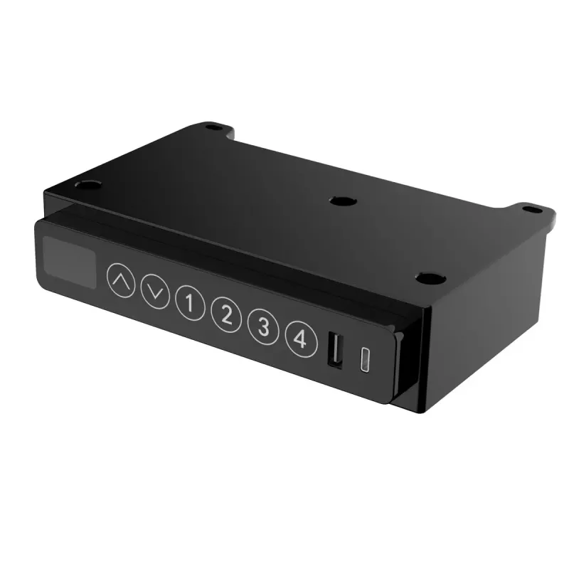 Biurko ActiveJet ET119W-C elektryczne biurko z regulacją wysokości 140x70 cm czarny/orzech z portami USB-A i USB-C