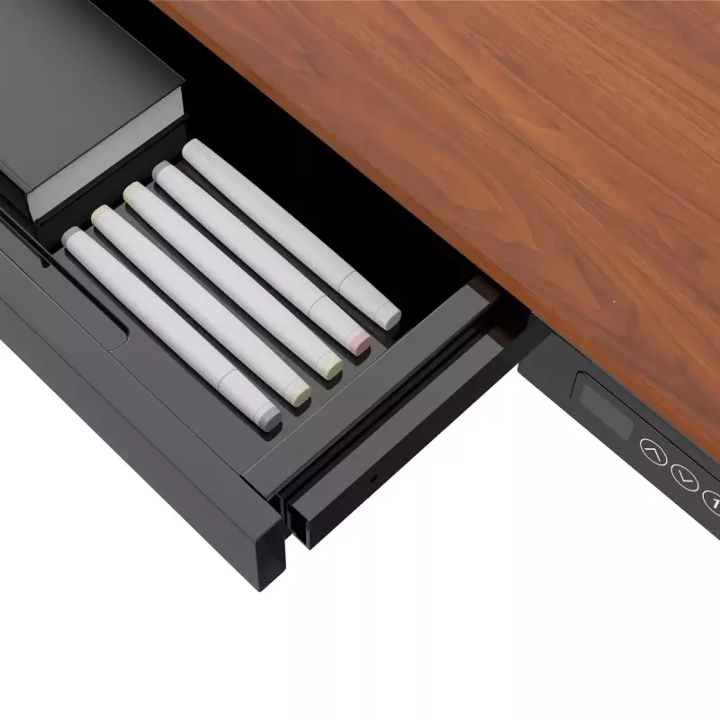 Biurko ActiveJet ET119W-C elektryczne biurko z regulacją wysokości 140x70 cm czarny/orzech z portami USB-A i USB-C