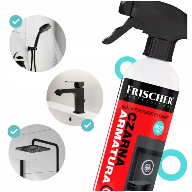 Płyn czyszczący FRISCHER Frischer czarny środek do czyszczenia armatury 0.5 l butelka z rozpylaczem