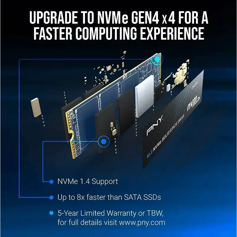 Dysk SSD wewnętrzny PNY M.2 2280 512 GB M280CS2241-512-BLK, SATA/NVMe nieokreślony
