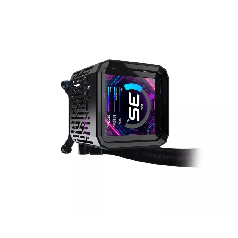 Zestaw chłodzenia cieczą ASRock Phantom Gaming 360 LCD — wentylatory 120 mm, LGA1700/AM5/AM4, czarny