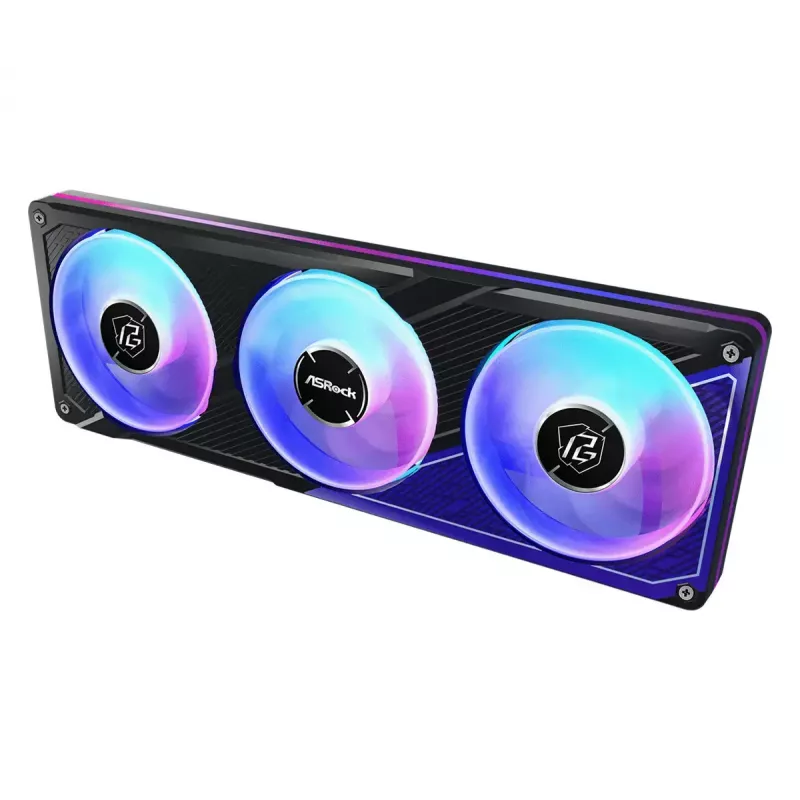 Zestaw chłodzenia cieczą ASRock Phantom Gaming 360 LCD — wentylatory 120 mm, LGA1700/AM5/AM4, czarny