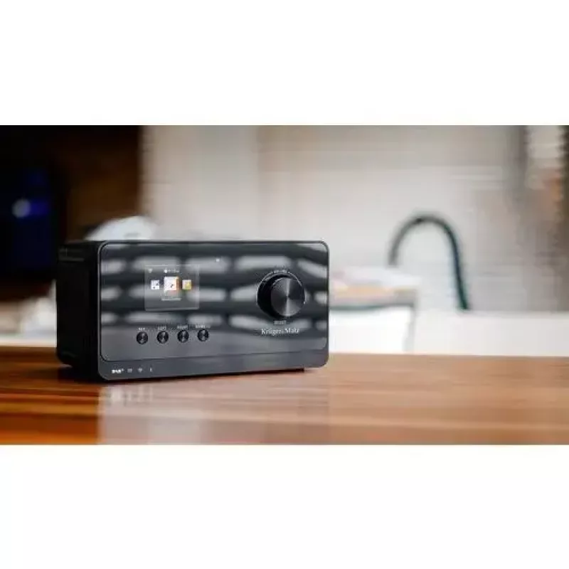 Radio internetowe Krüger&Matz KM0816.1 — czarne, Bluetooth 5.2, FM, 2×7W, 430 stacji, pilot, gniazdo słuchawkowe 3,5 mm