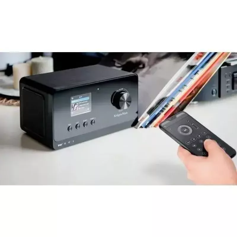Radio internetowe Krüger&Matz KM0816.1 — czarne, Bluetooth 5.2, FM, 2×7W, 430 stacji, pilot, gniazdo słuchawkowe 3,5 mm
