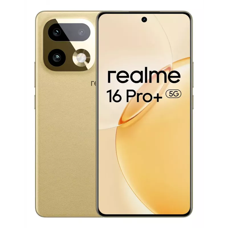 Smartphone REALME realme 16 Pro+ — 6.8 cala (17,3 cm) 1280×2800, Snapdragon 7 Gen 4, 12 GB RAM, 512 GB, 200 MP, 7000 mAh, Złoty