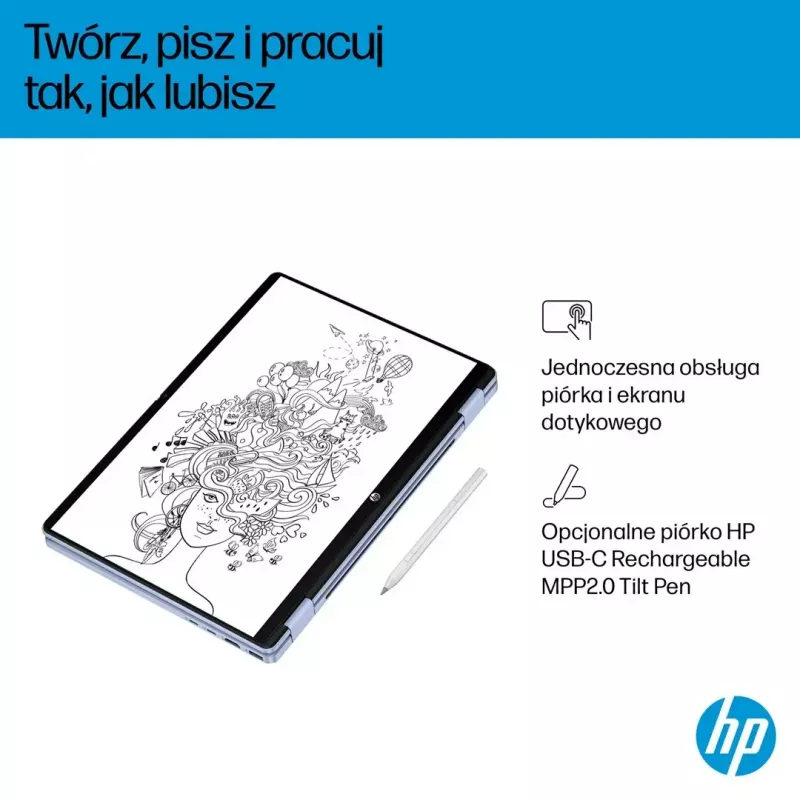 Laptop HP OmniBook 5 Flip 14-fp0004nw 14 cali Core 5 120U 16GB 512GB Win11Home Sky niebieski