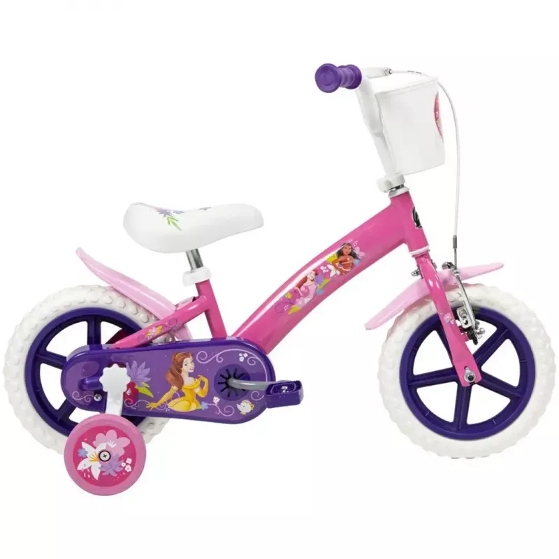 Rower dziecięcy HUFFY Disney PRINCESS 12 cali — 12-calowe koła, jeden bieg, kółka boczne w zestawie
