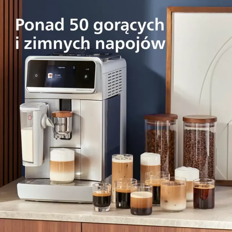 Ekspres do kawy Philips Series 8000 Café Aromis EP8757/20, srebrny, 1500 W