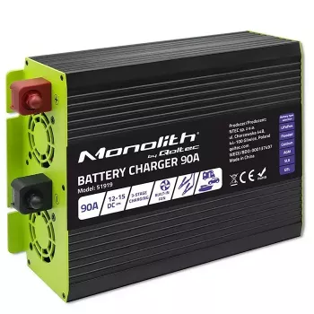 Ładowarka do akumulatorów QOLTEC 51919 90A 12V do LiFePO4 AGM GEL SLA