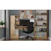 Zestaw biurko z regałem top e shop COSMO Dąb Rzemieślniczy — Blat 115×50 cm, Szerokość 1430 mm, Wysokość 1400 mm, Głębokość 500 mm, 1 szuflada