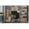 Zestaw biurko z regałem top e shop COSMO Dąb Rzemieślniczy — Blat 115×50 cm, Szerokość 1430 mm, Wysokość 1400 mm, Głębokość 500 mm, 1 szuflada