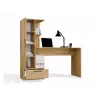 Zestaw biurko z regałem top e shop COSMO Dąb Rzemieślniczy — Blat 115×50 cm, Szerokość 1430 mm, Wysokość 1400 mm, Głębokość 500 mm, 1 szuflada
