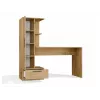 Zestaw biurko z regałem top e shop COSMO Dąb Rzemieślniczy — Blat 115×50 cm, Szerokość 1430 mm, Wysokość 1400 mm, Głębokość 500 mm, 1 szuflada